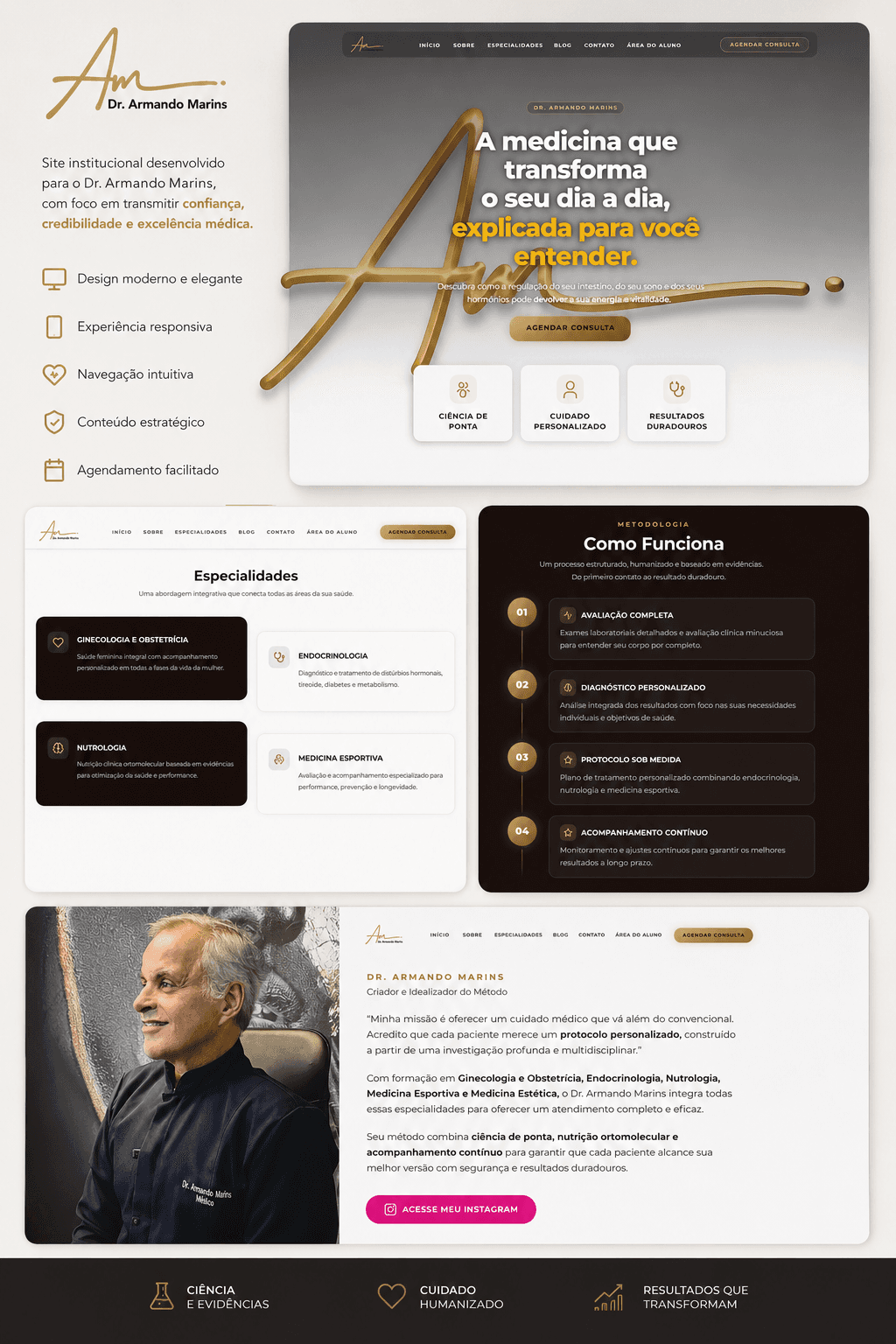 Print do site do Dr. Armando Marins